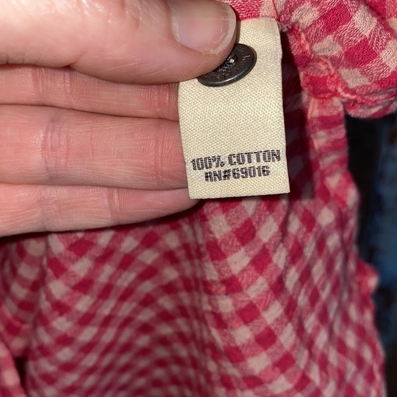 Ruff Hewn Red Checked Button Down Long Sleeve Shirt - Picture 3 of 4